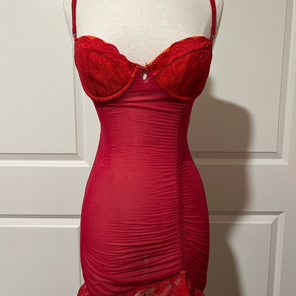 Victoria's Secret Red Lace Chemise